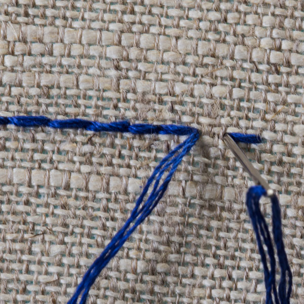 Stitch steps: Holbein (double running) stitch